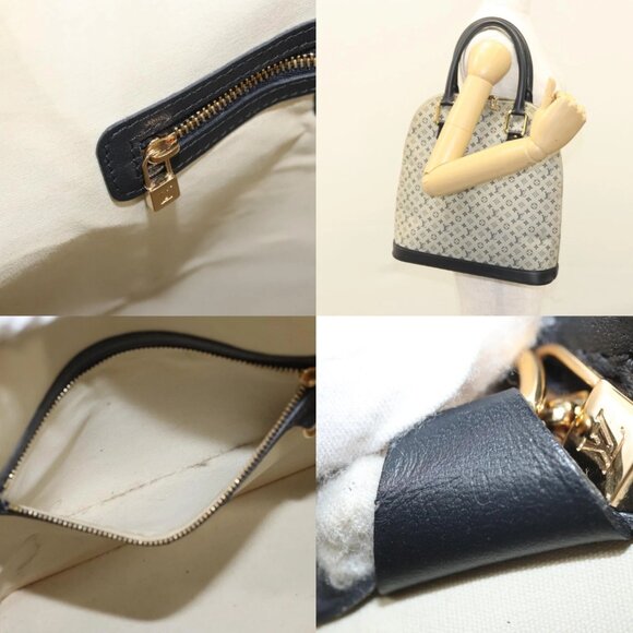 LOUIS VUITTON Monogram Mini Alma Haut Hand Bag Blue M92202 LV Auth 117318 - Picture 14 of 14